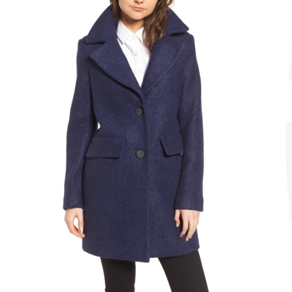 Kenneth Cole New York Wool Blend Bouclé Coat